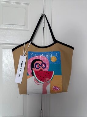Tan Graphic Summer Tote